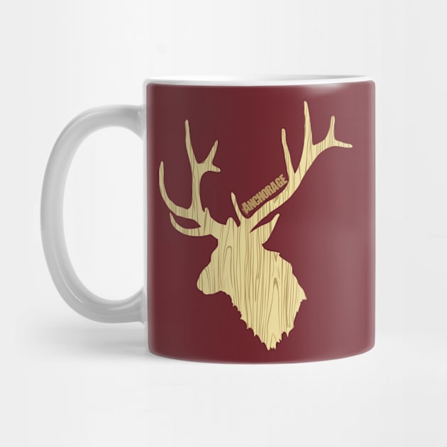 Woodgrain Elk in Anchorage Alaska by MerchFrontier